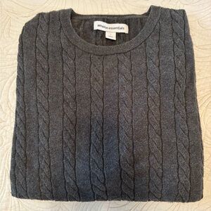 Amazon Essentials Men's Charcoal Cable Knit Sweater